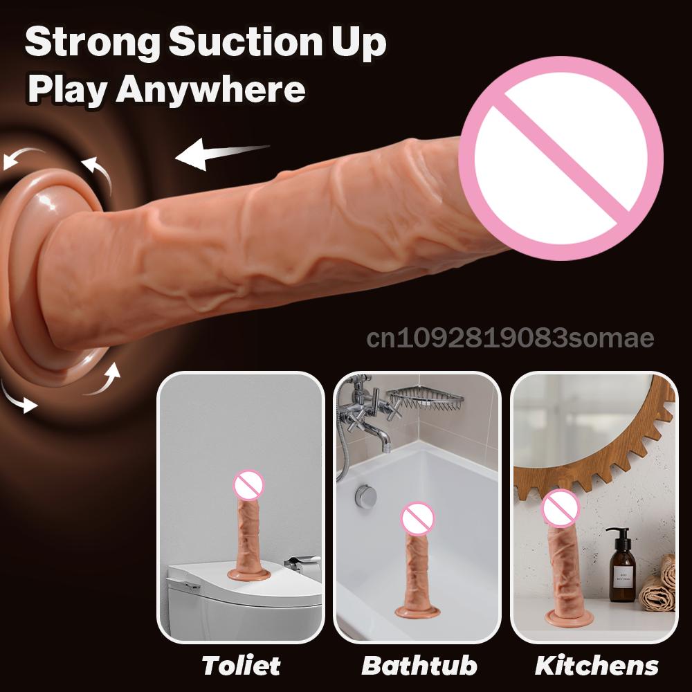 Realistic Penis Dildo Silicone Beginner G-Spot Vagina Anal Dildo with Strong Suction Cup Adult Sex Toys For Women Masturbation