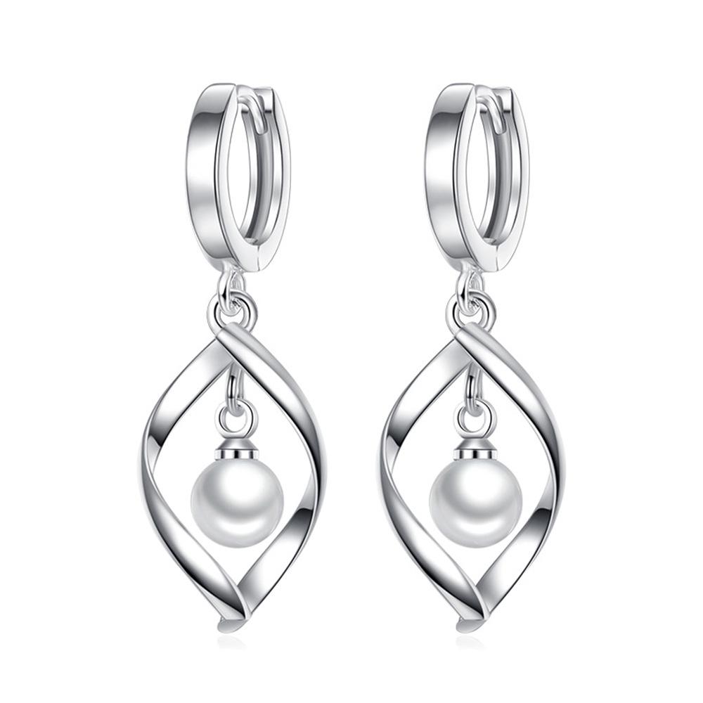 Chinese Style Pearl Twist Love Earrings: Long, Cute, Influencer-Inspired Dangle Jewelry