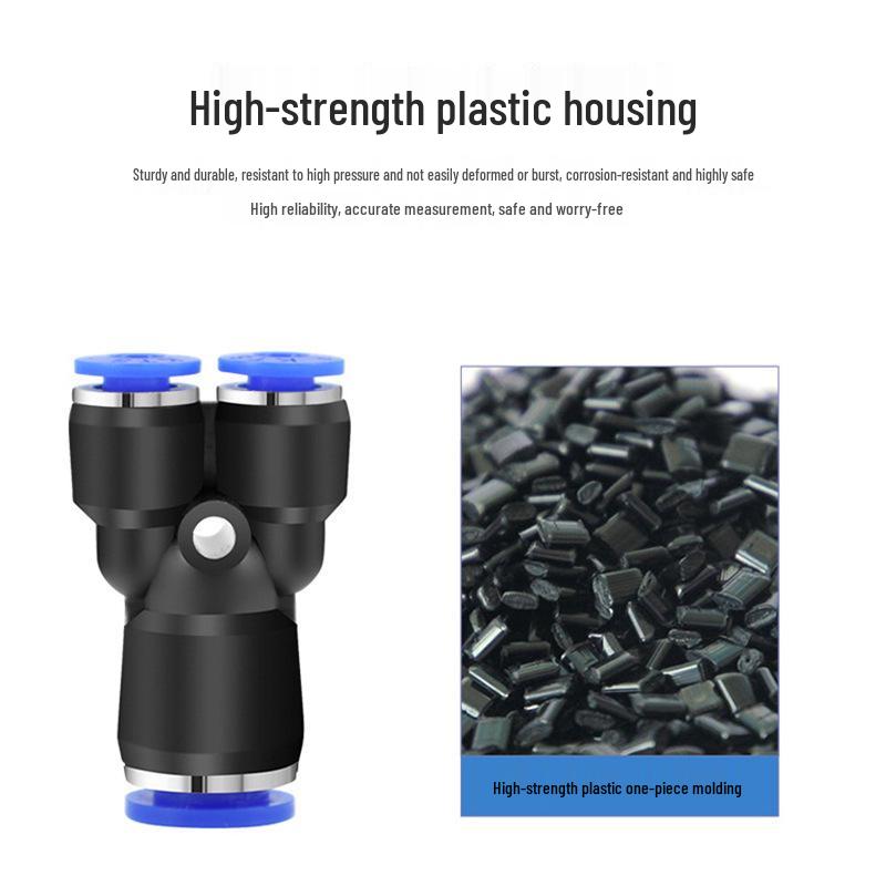 Y-Type Three-Way Pneumatic Air Tube Quick Connector, 4-5-10, PW12-6-6, Reducing Plug 16-8/14-12mm