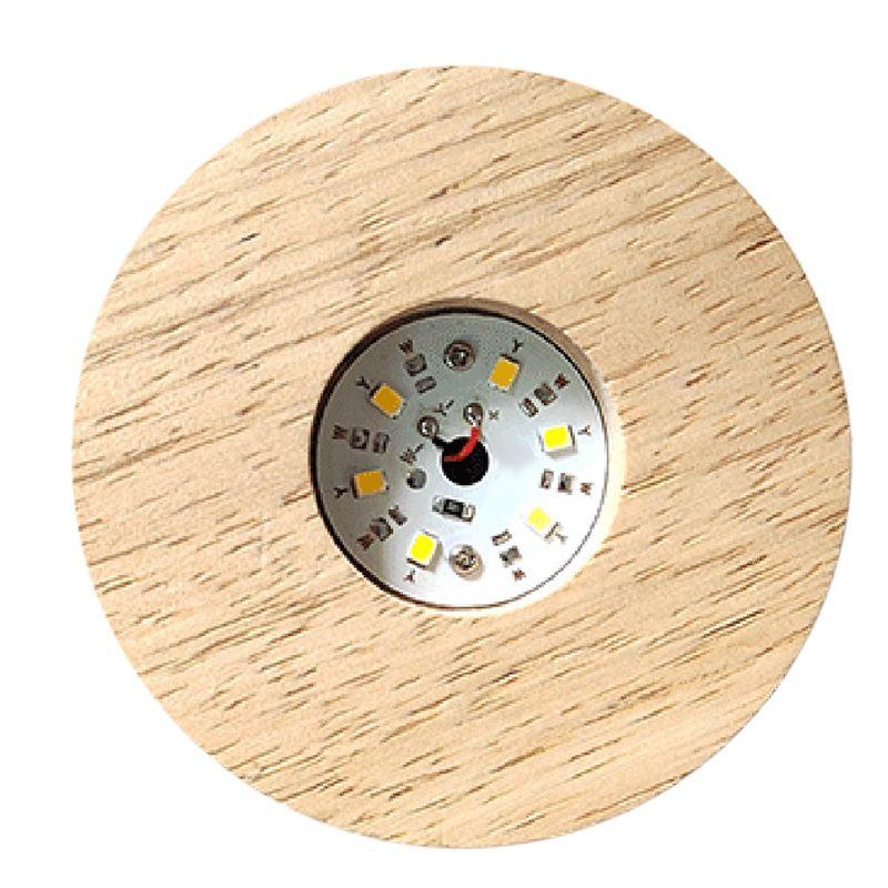 M-Modern-Led Wood Display Stand For Glass Art LED Lighted Base Crystal Art Wood Display Lighted Base 10Cm Multicolor Lights