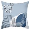 Blue and White Floral Patterned Cushion Covers Set Polyester Pillowcase, Sofa Decorative Cushion Cov Headboard Pillow