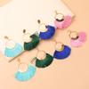 Bohemian Long Tassel Earrings for Women Big Round Circle Sector Drop Earrings Vintage Statement Jewelry Oorbellen Brinco