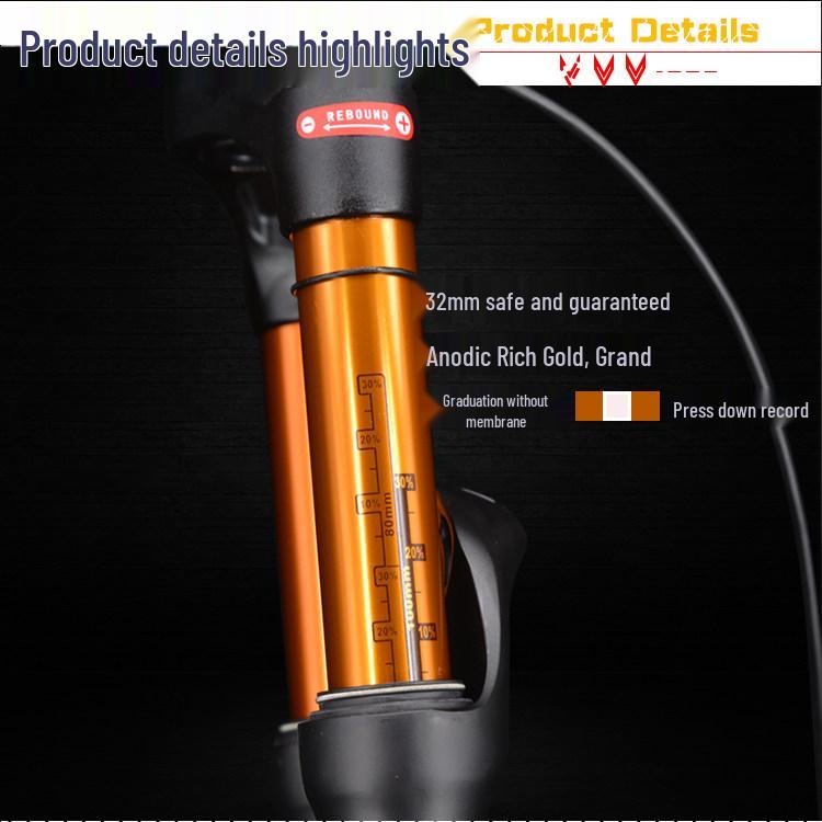 Dual Air Chamber Mountain Bike Fork - 26/27.5/29 Inch, Adjustable Damping, Magnesium Alloy