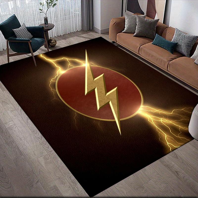 The Flash Classic Element Square Area Rug, Non-Slip Floor Mat for Living Room, Perfect Gift for Fans.chl