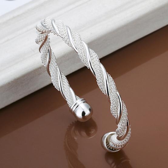 Women's Fashion Simple  Plated Twist Cuff Bangle Open Bracelet Jewelry Gift