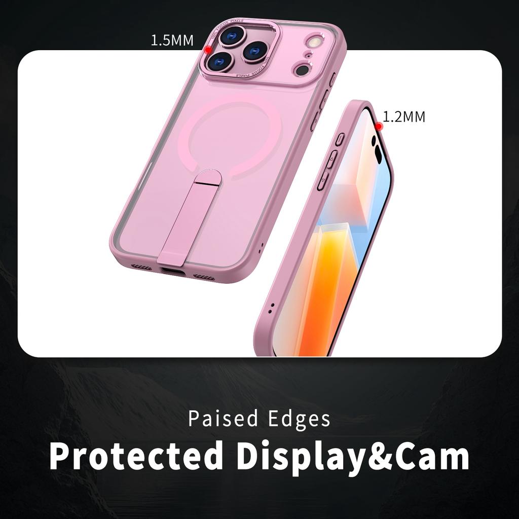 For iPhone 17 Pro Case Compatible with MagSafe Kickstand TPU + Acrylic Phone Cover