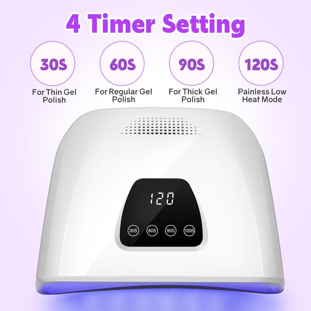 Powerful UV LED Nail Lamp Professional 72 LEDs Nail Dryer with Heat Sink LCD Display Nail Dryer With Smart Sensor Nail Salon Use