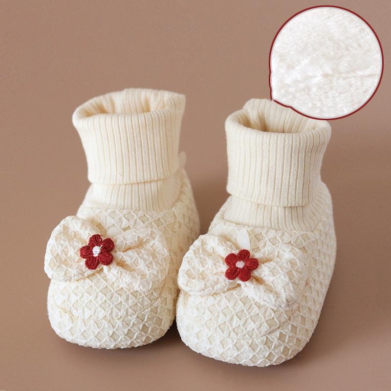 

Autumn Winter Girls Baby Socks Flower Shoes Newborn Cute Decoration Baby Bow Socks Baby Cherry Socks Anti Slip 11