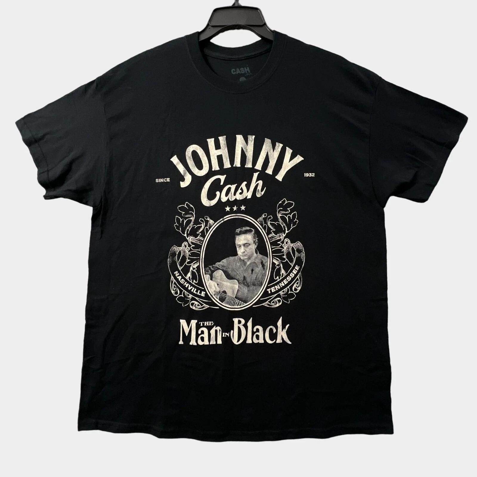Johnny Cash The Man In Black T Shirt Mens XL Black Graphic Tee Official S