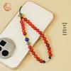 Ran Pu Chinese Style Women's Phone Lanyard - Natural Red Agate, Anti-Lost Design