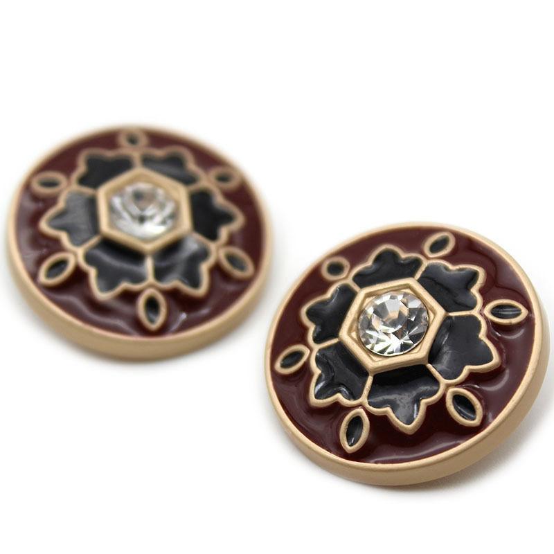 10pcs Luxurious Buttons 18mm Round Metal Shank Buttons Classic Beautiful Pattern Clothes Sewing Supplies