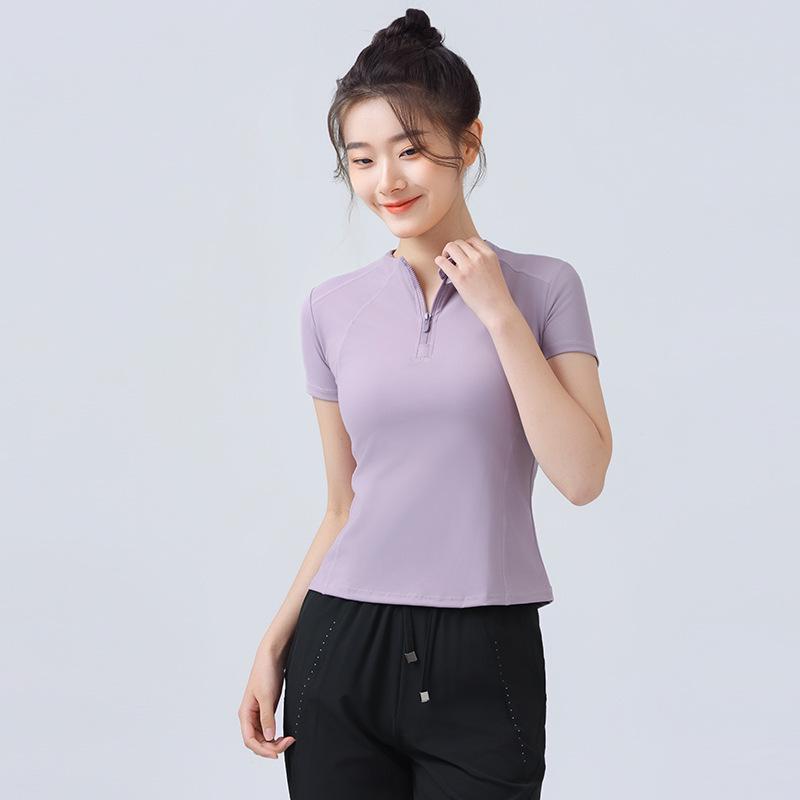 Women's 2025 Slimming Short Sleeve Yoga Top - High-End, Breathable, Flattering Fitness Wear for Summer Running