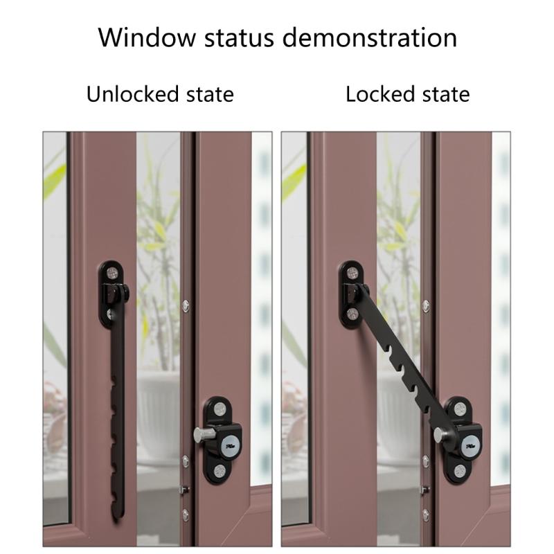 Durable Carbon Steel Window Door Support Lock Childproof Lock Window Restrictor Ensure Child Safety & Prevent Accidents