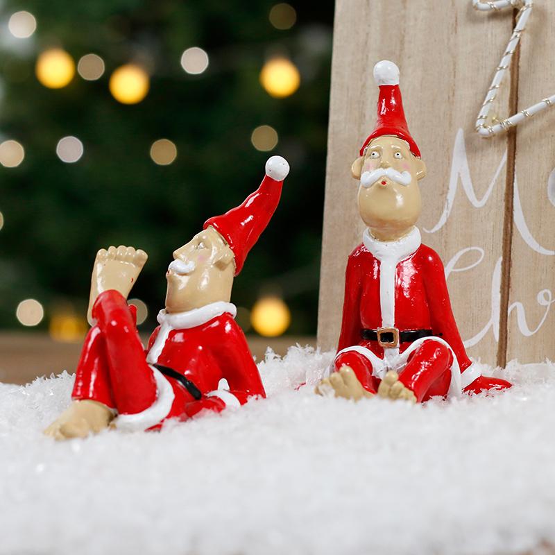 Wacky Santa Claus Ornaments, Resin Christmas Figurine Tabletop Indoor Home Decor, Thoughtful Present for Family and Friends