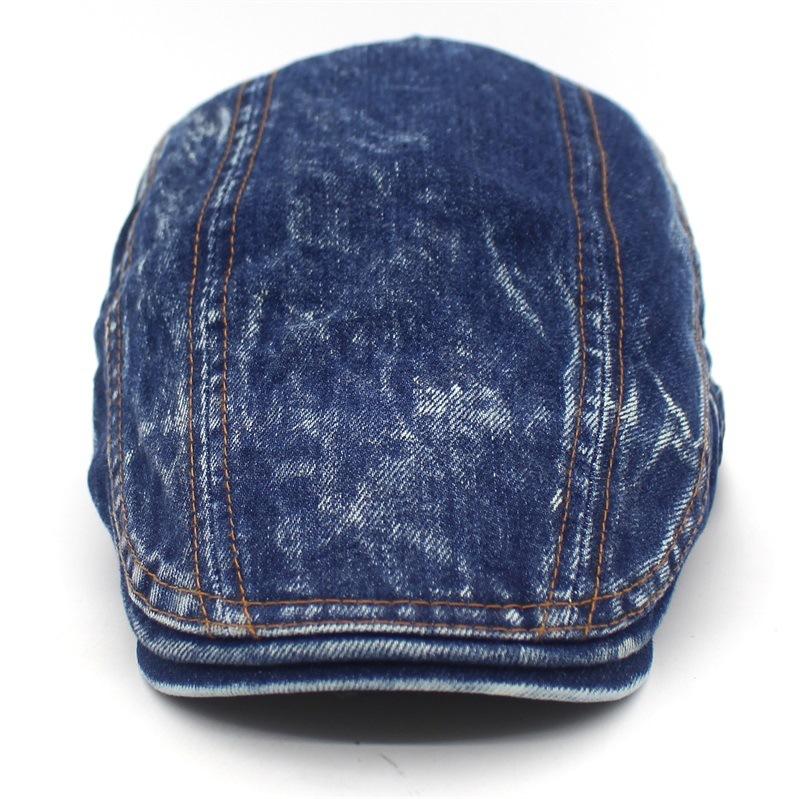 Béret en coton lavé Béret en jean doux Casquette de baseball unisexe tendance à visière incurvée