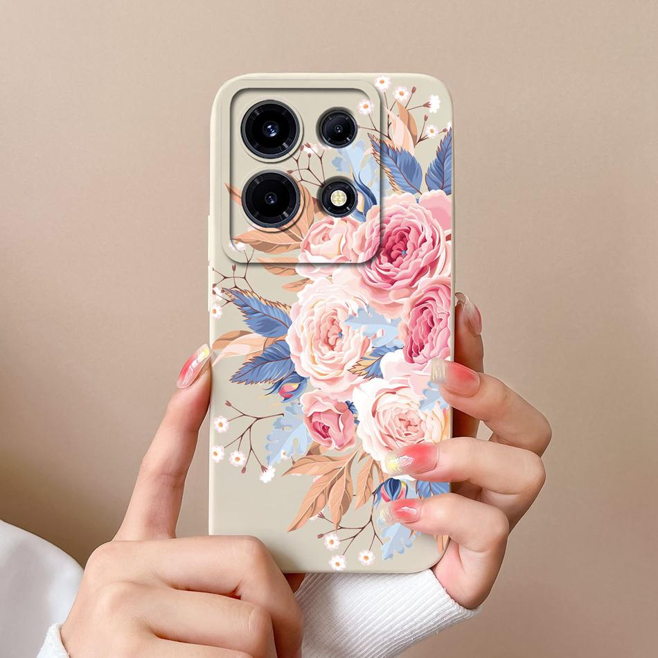 Case For Infinix Note 30 Pro Vip 30i Flower Soft Liquid Silicone Camera Lens Protection Back Cover For Infinix Note30 30 i Coque