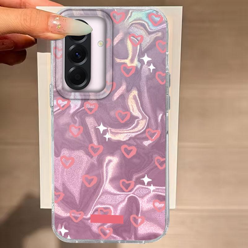 

Для Samsung Galaxy A56 A36 A16 A25 A35 A53 A26 S25 S24 S23 S22 Plus Ultra FE Чехол для телефона Милое розовое сердце Для Samsung A55 ТПУ чехол Samsung A56 белый