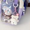 Female cotton doll college style double-sided shoulder bag transparent messenger bag cute small bag handbag