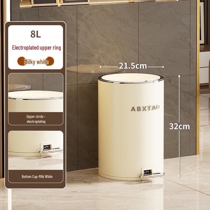 Large Capacity Metal Trash Can with Sealed Lid & Foot Pedal for Home