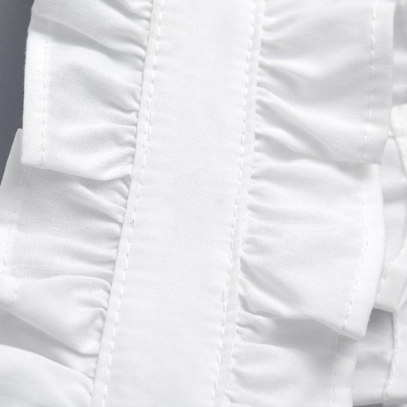 Damen Elegant Plissiert Gerüscht Falscher Kragen Abnehmbare Bluse Stehkragen Halsband Halskrause Choker Bekleidungsaccessoire