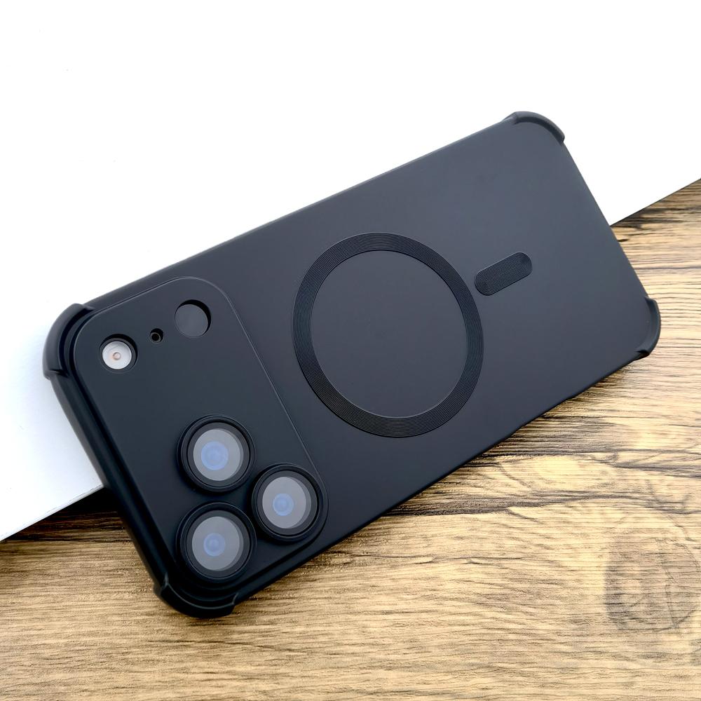 Luxury Shockproof AirBag Soft Magsafe Case For iPhone 17 Air 16 15 14 13 12 Pro Max 17Pro iPhone17 16Pro Wireless Charge Cover