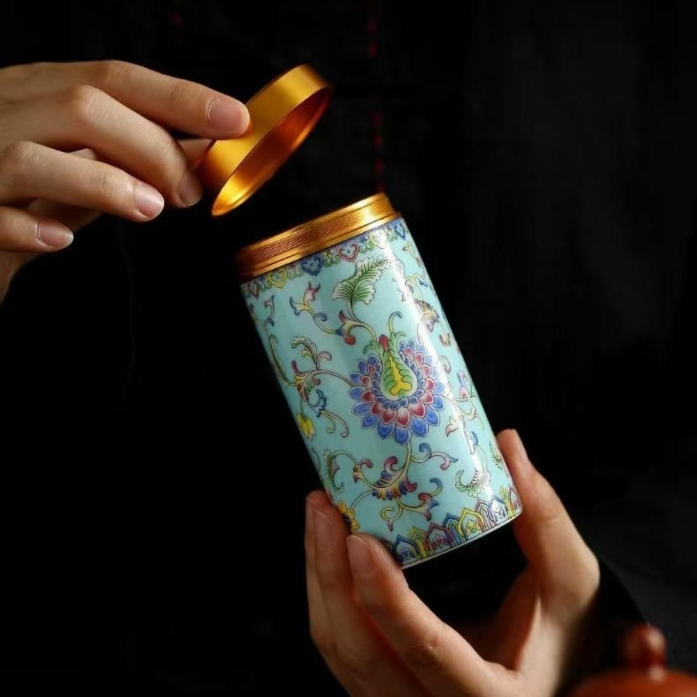 Flower Empty Tea Tin Can Mini Green Tea Canister Sealed Jar Tea Packaging Box  Candy Containers