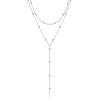 Golden Plated Necklaces for Women Fashion Double Laryered Long Chain Drop Pendant Choker Necklace Accessories