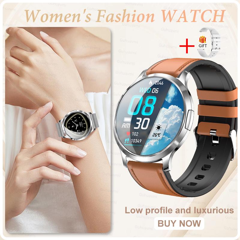 NEW Ultra-thin Body Fashion Smart Watch 1.32"AMOLED HD 3D Screen Women's Health Heart Rate Bluetooth Call Woman Smart Watch