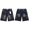 Mens Distressed Denim Shorts With Star Rhinestone Embellishment Utility Pocket Design Slim Fit Cotton Short Pants Streetwear