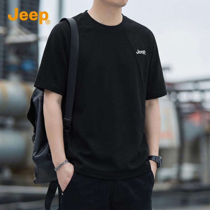 Jeep Men's Premium Heavyweight Casual Round Neck Short Sleeve T-Shirt
