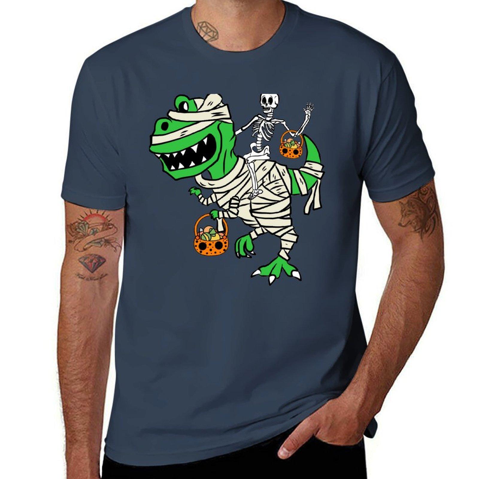 Skeleton Riding T Rex Halloween Boys Girls Kids Dinosaur Shirt Tyrannosaurus Rex Dinosaur Birthday Dinosaur Tshirt Dinos TShirt S