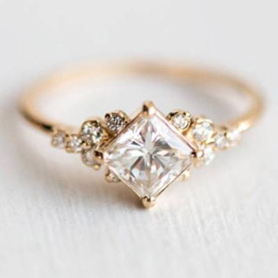 Geometrische Quadratische Ringe Für Frauen Hochzeit Gold Farbe Strass Weibliche Finger Ringe Für Dame Charme Schmuck