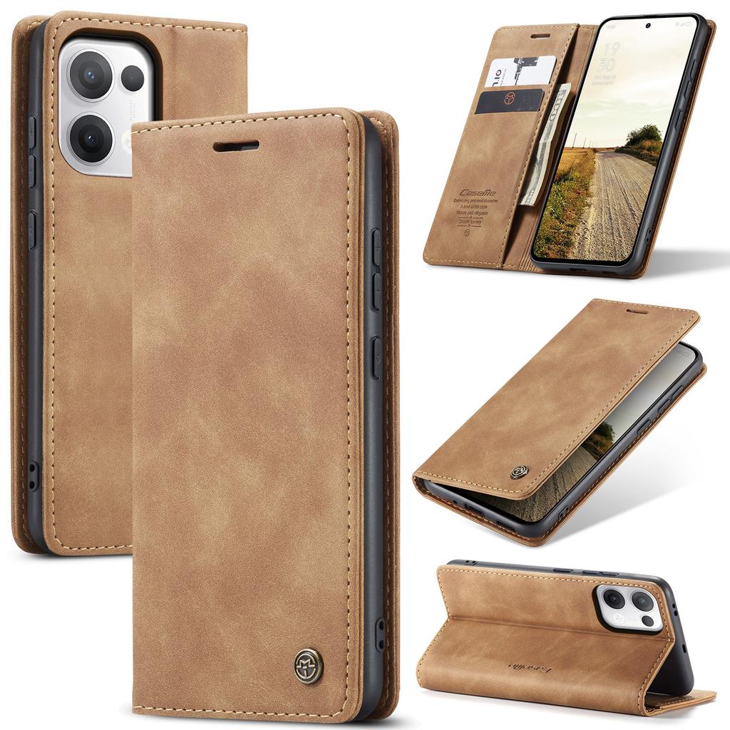 For Oppo Reno13 5G (Global) Wallet Case CASEME 013 Series PU Leather Phone Cover Stand