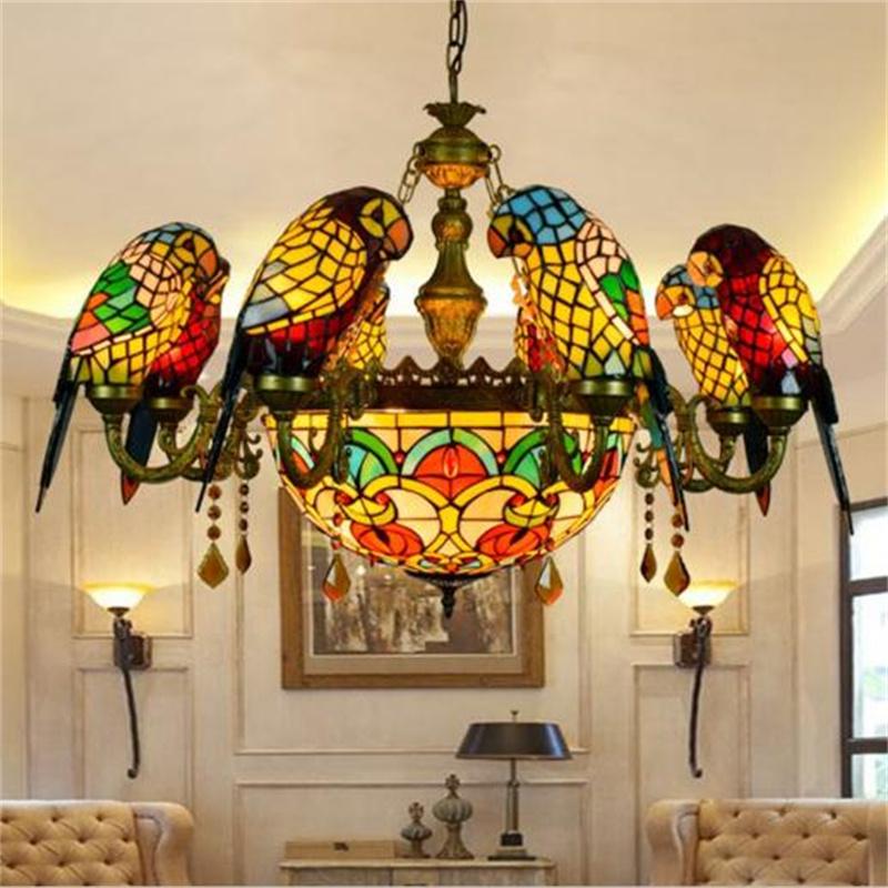 Tiff Parrot Chandelier Personality Creative Luxury Atmosphere Hotel Villa Restaurant Corridor Art Decorative Lights