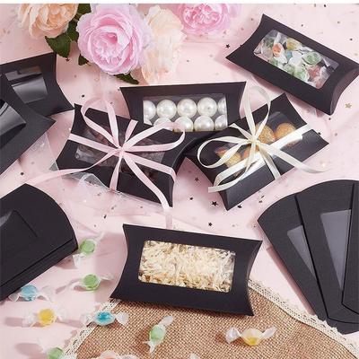 30pcs Value Pack Size Window Pillow Box Candy Wrap Gift Box Wedding White Gift Box Small Gift Packaging Kraft Paper Boxes Small Business Supplies