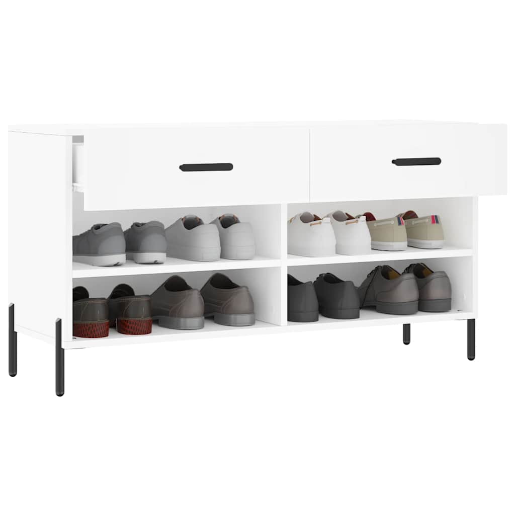 Vidaxl Ławka Z Miejscem Na Buty, Biała, 102X35X55 Cm