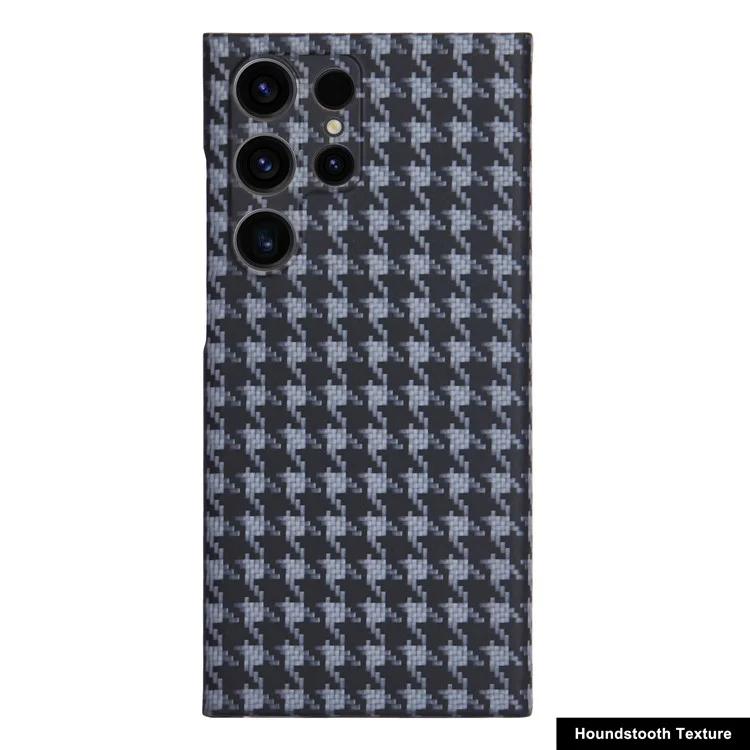 

Чехол для мобильного телефона Samsung Galaxy S22 Ultra 5G из арамидного волокна с текстурой «гусиная лапка»