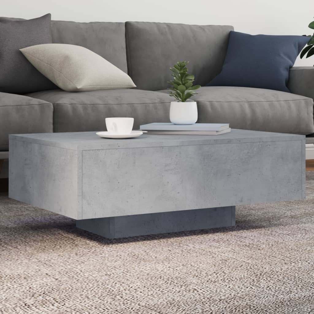 Moderner, Minimalistischer Und Eleganter Couchtisch Mit LED-Lampe, Beistelltisch Für Das Wohnzimmer, Niedriger Ablagetisch, 85x55x31 Cm
