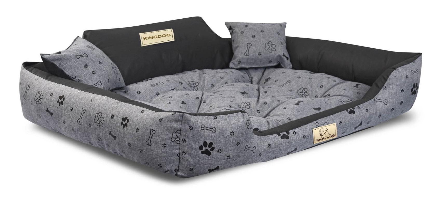 Lit pour chien KINGDOG, imperméable et résistant, ML XL, 3 coloris ! L - 100x75 cm gris foncé