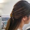 Celluloid mother-of-pearl leopard hair clip