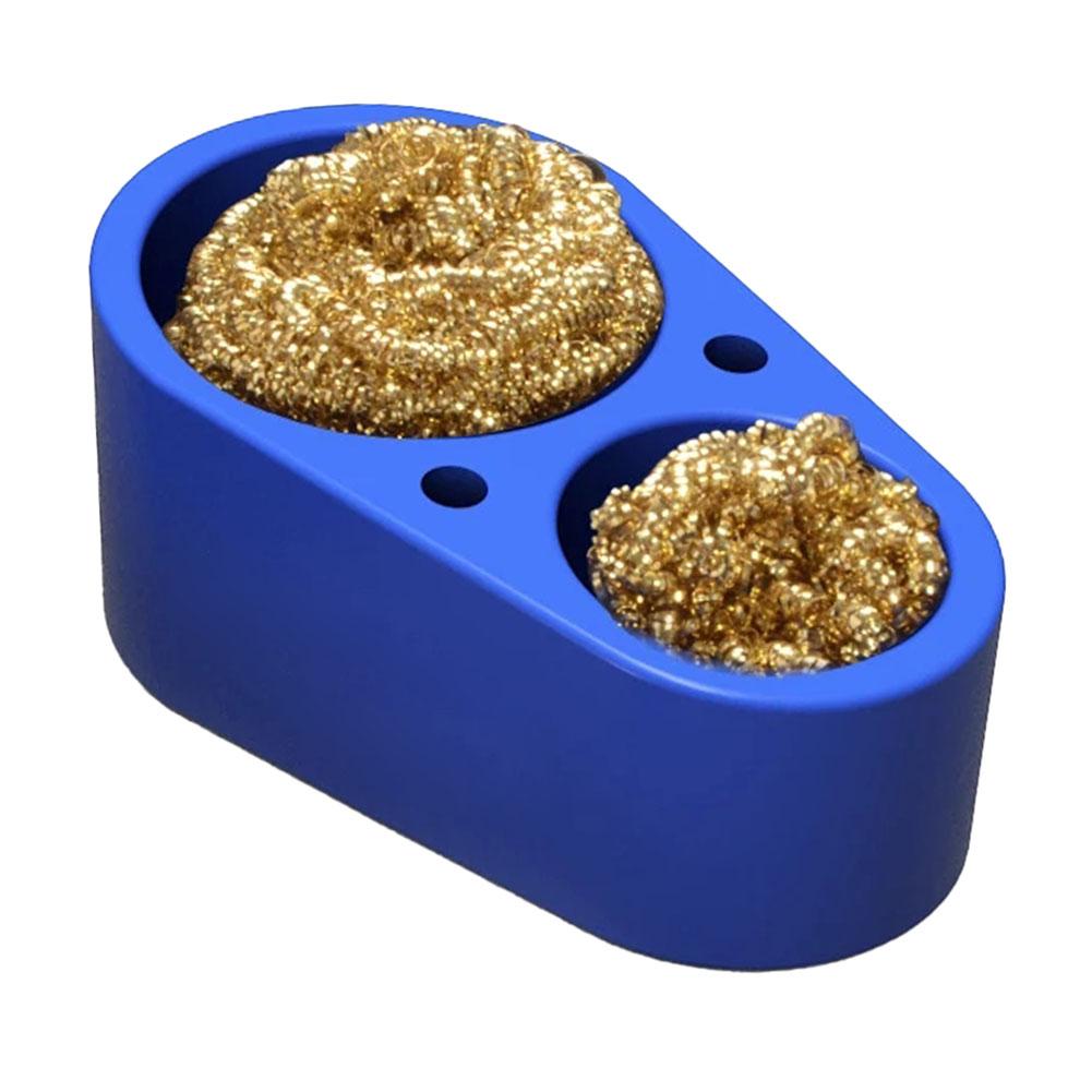 1Pcs Soldering Iron Tip Cleaner Blue/Black Soldering Iron Tip Double Ball Cleaner Base Soft Silicone Tin Slag Box To Tin