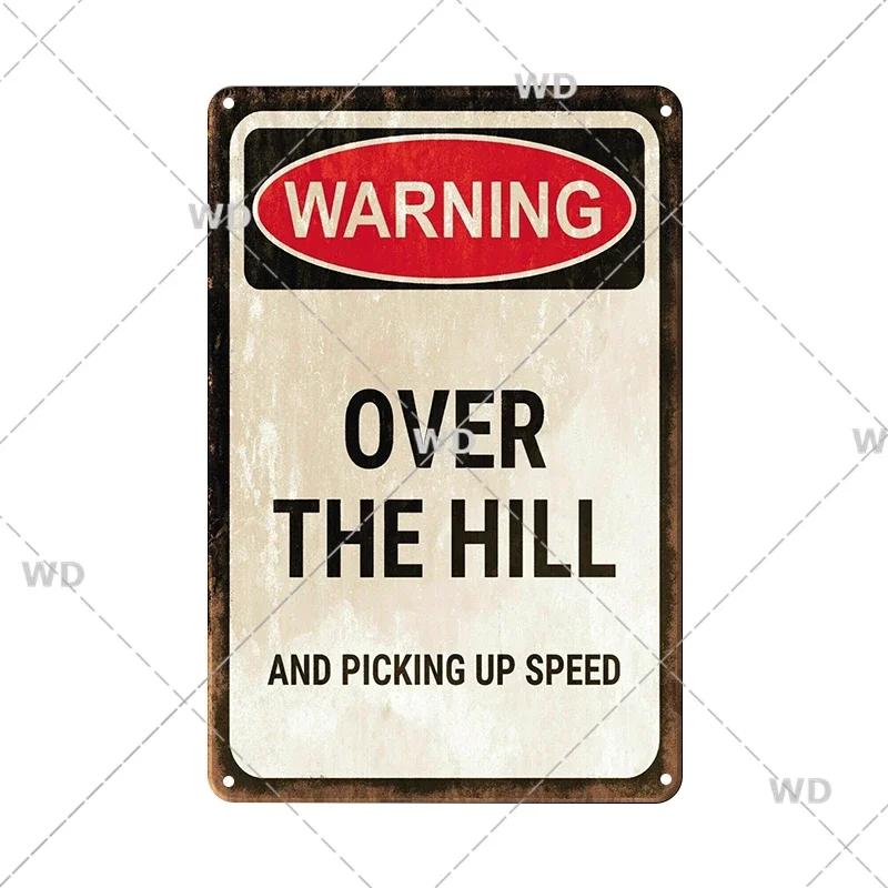 Retro Danger Warning Metal Sign - Vintage Caution Plaque - Metal Plate for Garage Park Home Wall Decor