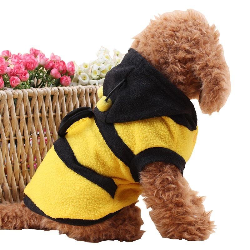 Bee Pet Cucciolo Cappotto Abbigliamento Vestito Pile Vestiti Cane Gatto Felpa Con Cappuccio Costume Elegante Halloween Cosplay Maglione Felpe Con Cappuccio Per Cani