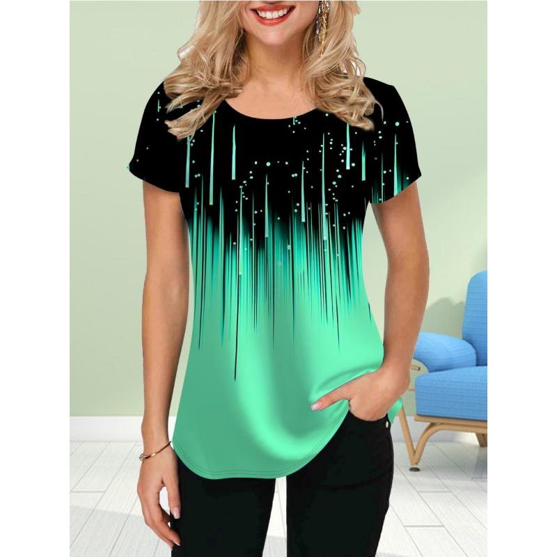 Women s round-neck short-sleeved T-shirt with floral print S