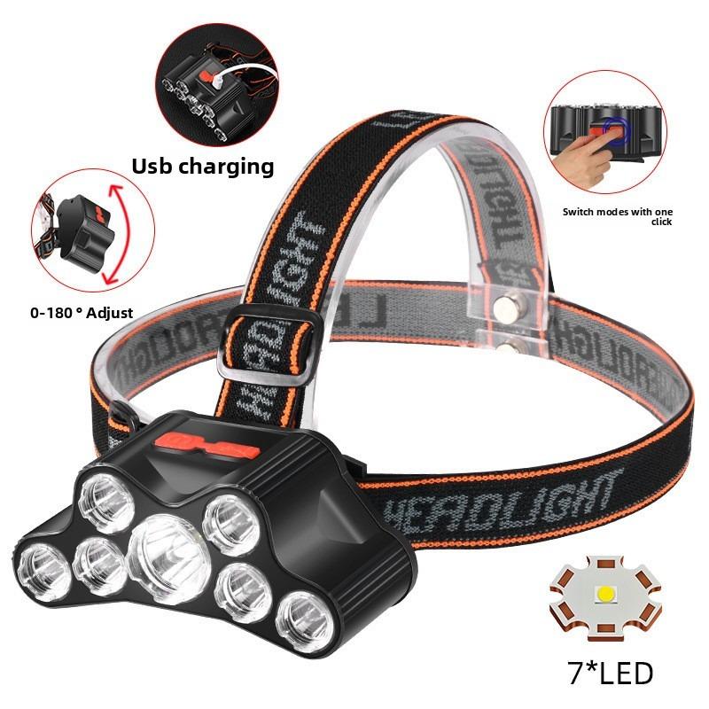 11LED Super Bright Rechargeable Headlamp: Long Battery Life for Night Running, Cycling, Fishing & Outdoor Sports