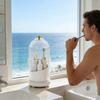 Rotating Toothbrush Holder With Lid And Drainage System For Hygienic Bathroom Organization And Space Saving Convenience