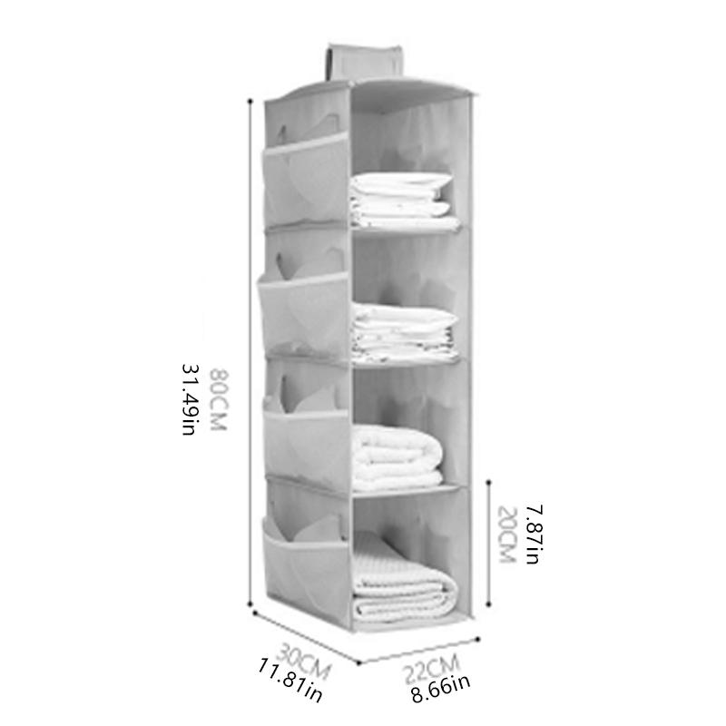 

Нетканый моющийся шкаф, многослойный складной подвесной бюстгальтер, сумка для хранения нижнего белья, носков, органайзер для хранения одежды, подвесная сумка серый