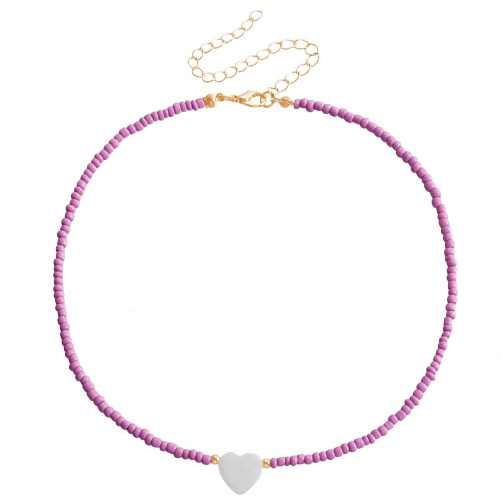 2025 New Personalized Natural Shell Love Heart Choker Simple Handmade Moon Bead Necklace for Women Fashion Accessories Gifts