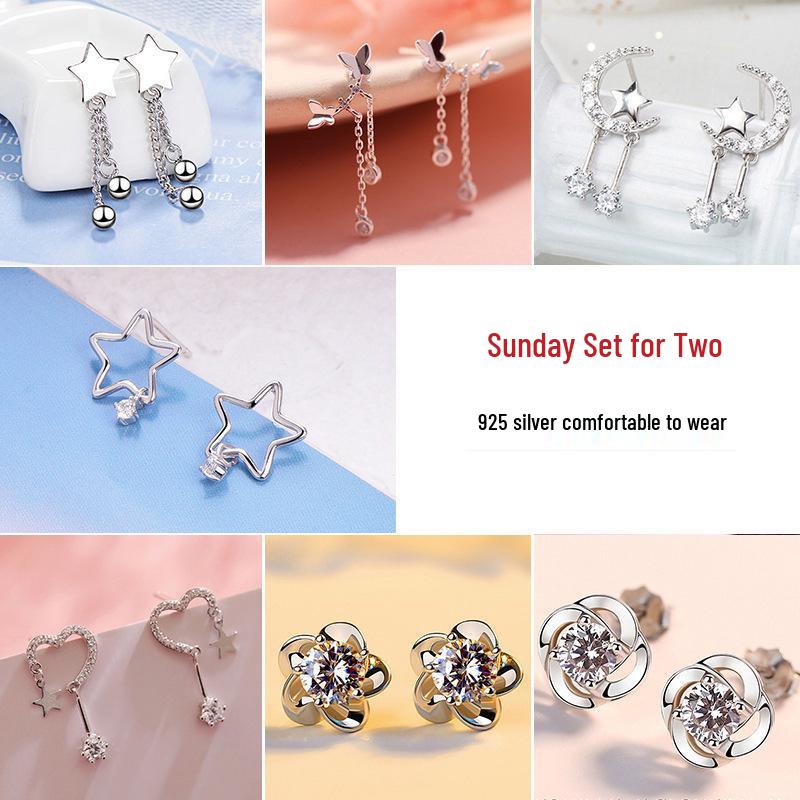 Sterlingsilber Stern Ohrstecker Set – Perfektes Geschenk für Weihnachten oder Geburtstage für Mädchen