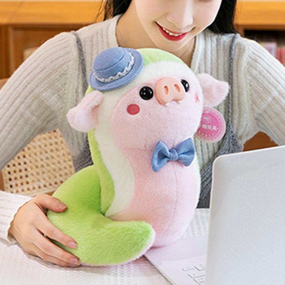 Mascot Snake Pig Plush Doll Toy Stuffed Pig Nose Snake Plushies Doll  New Year Gifts